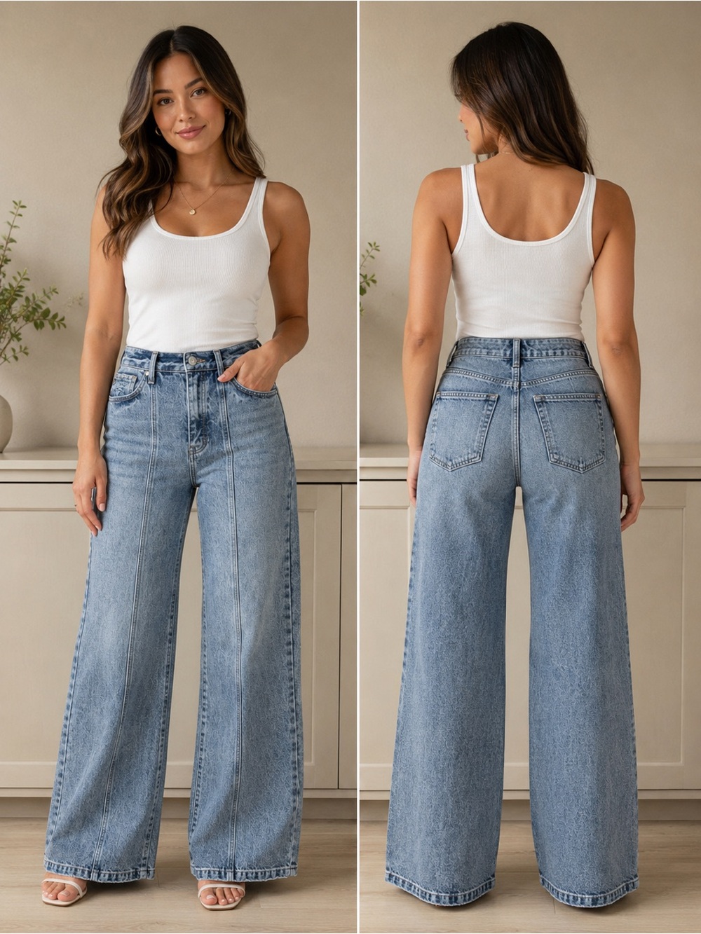 NWT Kancan Wide Leg Button Fly Jeans